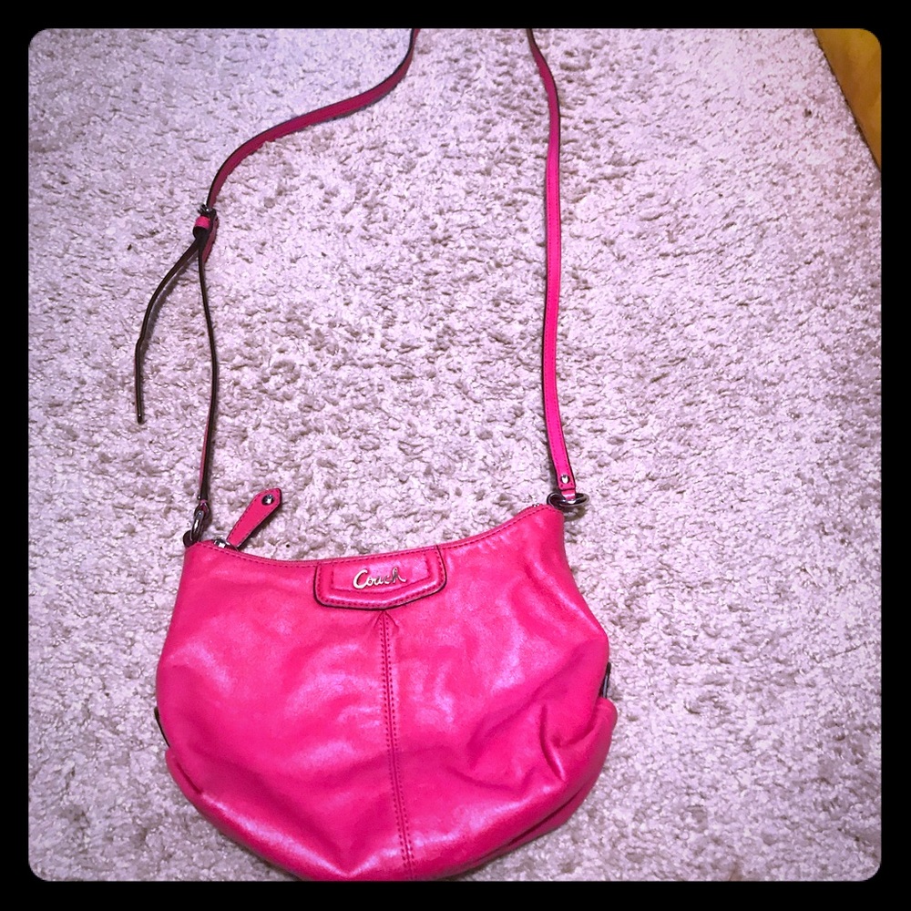 Coach hot pink cross body bag